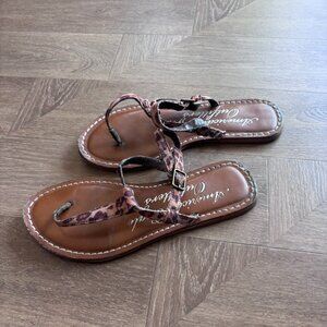 American Eagle Outfitters Leopard Buckle Thong Sandals.